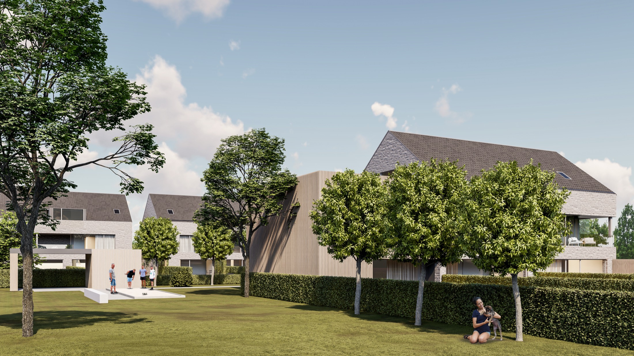 Jardin arrière de la résidence