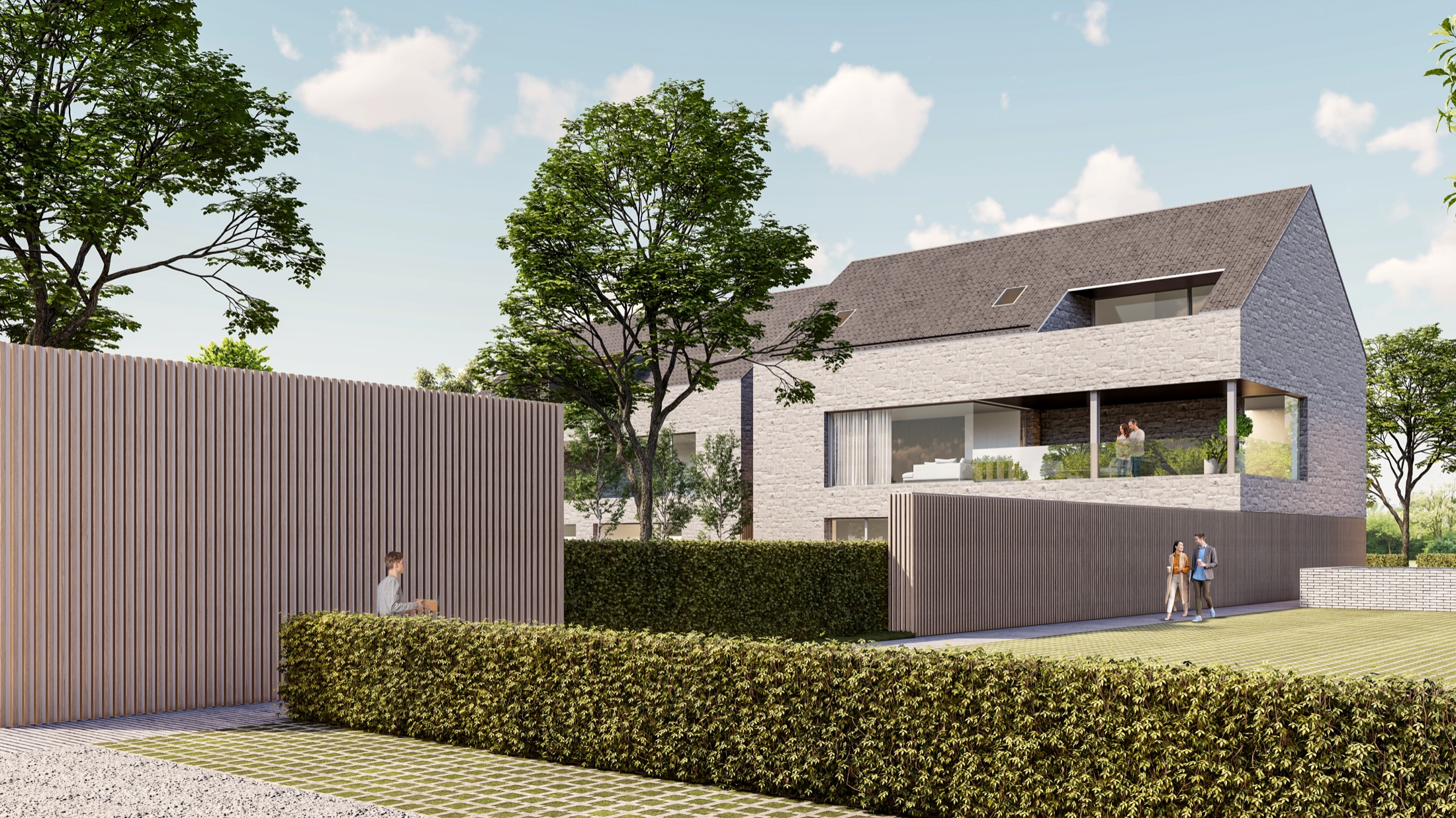 Loggia couverte sur le jardin